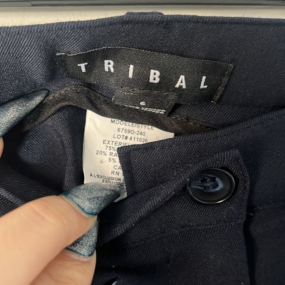 Tribal Navy Trousers Pants Women’s Size 6 - Picture 3 of 4